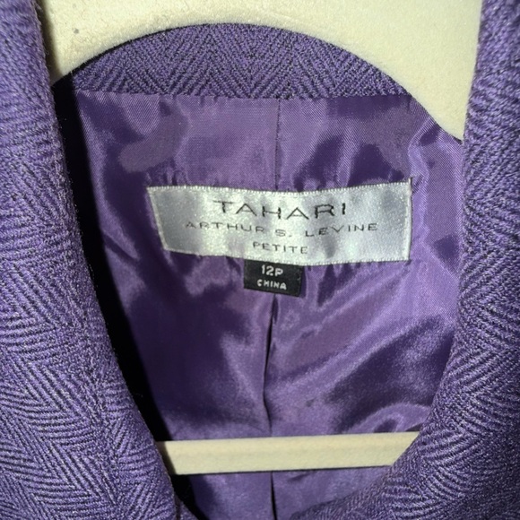 Tahari Women's Purple Double-Breasted Blazer - Picture 3 of 3